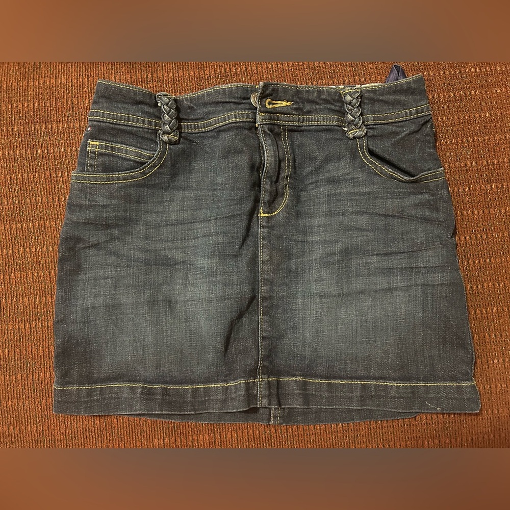 Tommy Hilfiger Floral Waistband Denim Skirt
